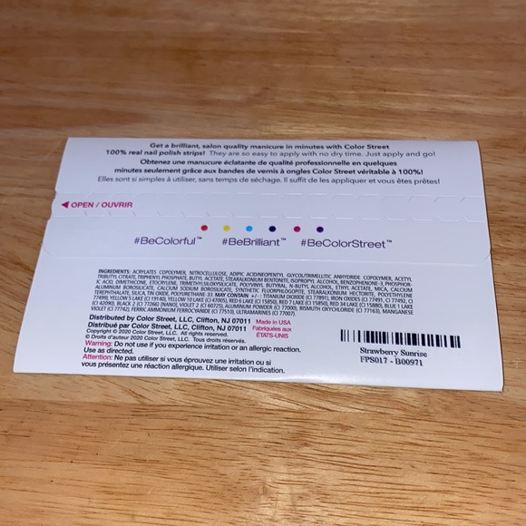 “Strawberry Sunrise” Color Street, Pedicure, 100% Nail Polish Strips - Picture 4 of 4